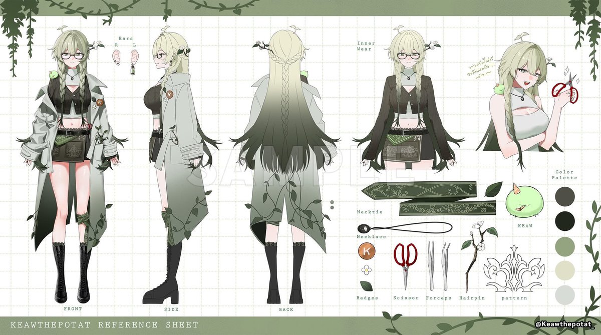 (Work - 2026 May)

ได้รับโอกาสให้ดีไซน์และวาด Character Sheet ให้คุณเขว @.KEAWthepotat_ มาค่ะ ! เป็นงานที่สนุกมาก ๆๆ ต้นไม้ใบหญ้าาา 🌿 ฝากคุณเขวไว้ด้วยนะค้า 🍀
