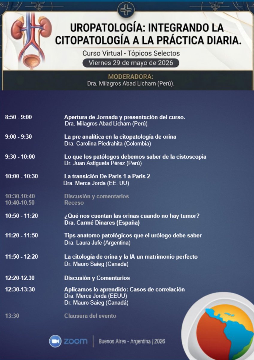 milyabadli's tweet photo. En Mayo, Mes de Concientización sobre el Cáncer de Vejiga, cordialmente invitados a una nueva aventura SLAC: Uropatología:  Integrando la citopatologia a la practica diaria. Los esperamos 😘https://t.co/RcqVpBs78x https://t.co/wPIWJGj04D