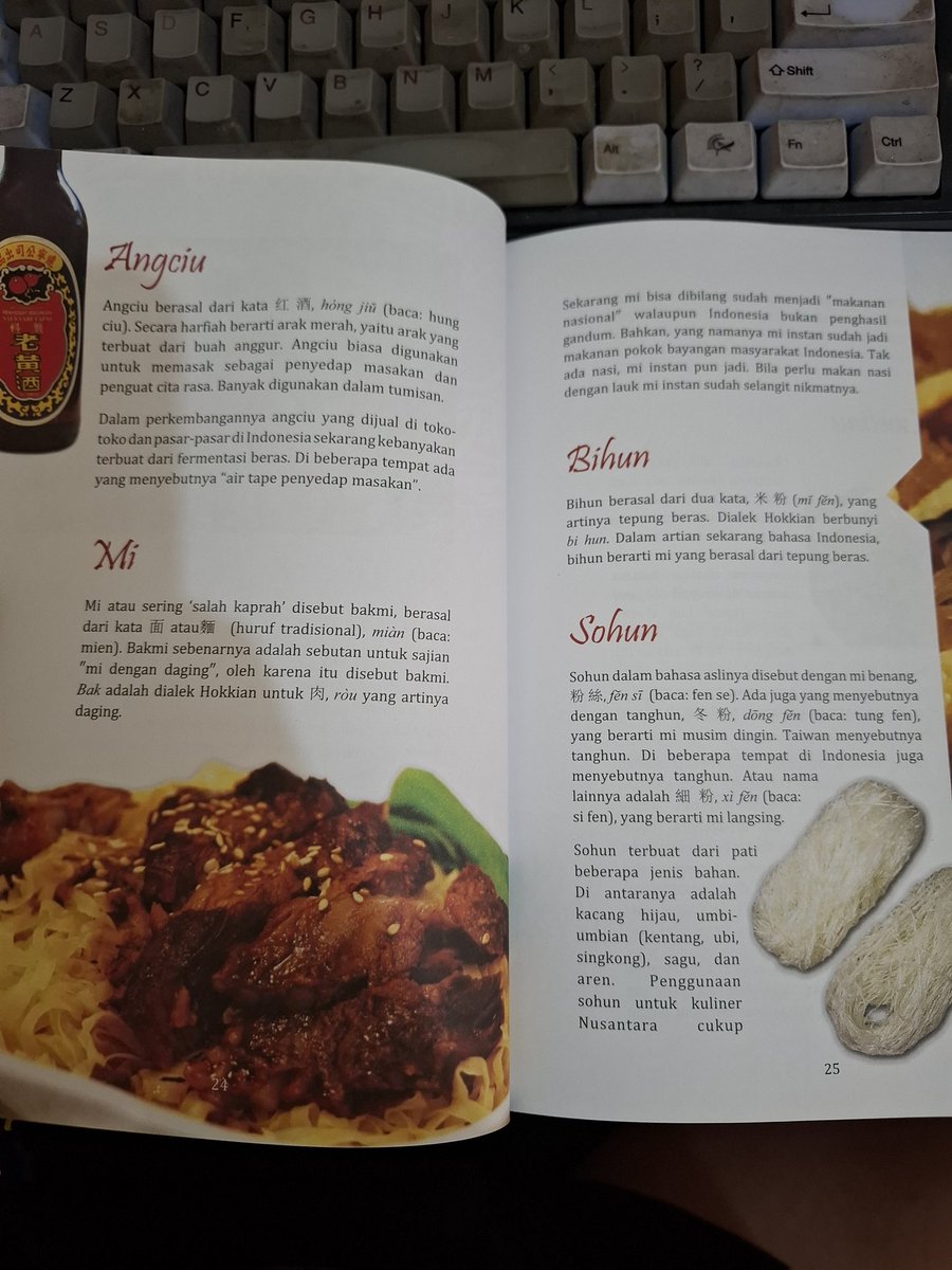 Kalo baca buku ini kita akan tau banyak makanan yang kita kenal sekarang, bahkan yang sering kita anggap makanan indonesia, adalah hasil akulturasi dari masakan china di masa lalu.

Linknya aku taruh bawah ya.