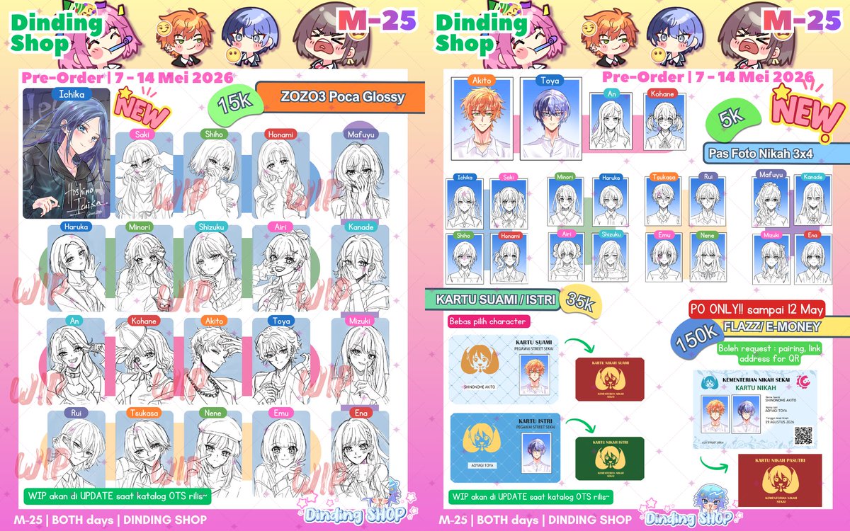 ANR_pro's tweet photo. (1/3)💕Halo! aku open PRE-ORDER
CF 22 both days ICE BSD~ 
WIP akan ku Update di Katalog OTS ><

🗺 M-25 (Dinding shop)
🔗 https://t.co/so1I29O2cb
🗓PO 8 - 14 Mei 2026
📦CF22 pick up (both days) &amp; mail order 
🌟Project Sekai, Vocaloid
#CF22 #comifuro22 #prsk_FA #VOCALOID https://t.co/1TpOc1Ybv9