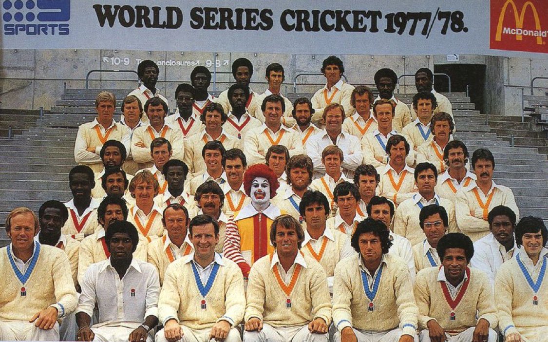 When Kerry Packer signed the Biggies!

The news broke on May 9, 1977 which completely changed the ODIs, with coloured clothing &amp; floodlights.

The only players who didn't join the league were from India.

In the end, World Series Cricket went on for only 17 months before Packer