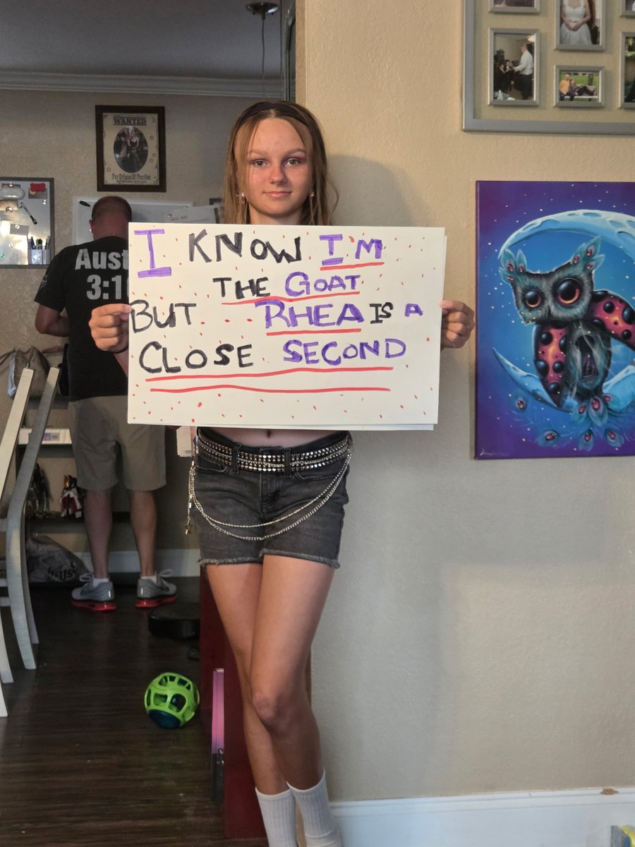RangersFan627's tweet photo. @RheaRipley_WWE  thank you sooo much for making my daughters night tonight in jacksonville and acknowledging her sign. Its all she could talk about on the way home . https://t.co/VqsSoPNVL9