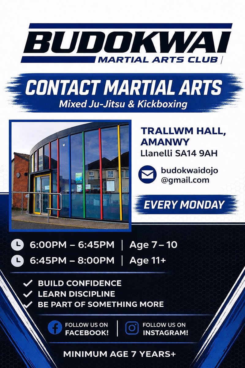Dan_Willz's tweet photo. Budokwai Martial arts Club is coming to Trallwm hall every Monday starting June 1st 😎 #Llanelli https://t.co/FkwEuQ970Z