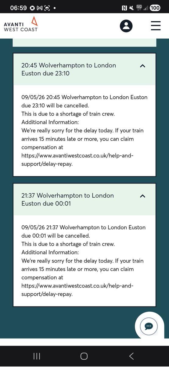 _drakeO's tweet photo. @AvantiWestCoast 1B82 and 1B86. As I said, 20:45 &amp; 21:37 from Wolverhampton.

Will ticket acceptance be put in place on West Midlands Railway to cover these last 2 cancelled trains to allow my Avanti only ticket to be used? https://t.co/gu7tb0kpz2