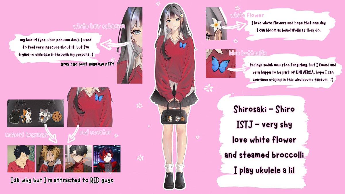 shirosakiblooms's tweet photo. Hewwo 👋🏻
aku ingin memperkenalkan persona aku hehehe
agak malu karena baru kali ini bikin sona dan im feeling too old for this tapi here we go!
i am very happy to have this sona!

shout out to @.leftandrizz yang sudah bantu mewujudkan sona aku in this pretty art 🤍 https://t.co/G6qpqSeMML