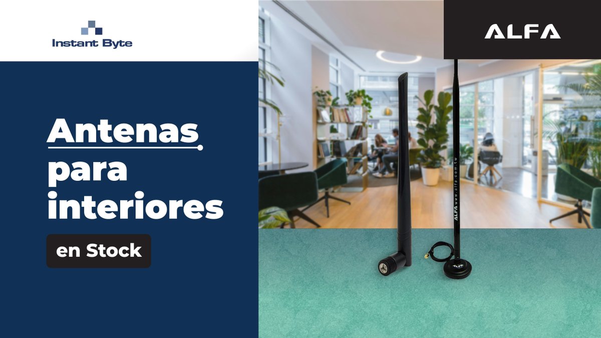 InstantByte's tweet photo. 📡 Mejora la cobertura sin complicarte: antenas indoor de Alfa listas para rendir.

Perfectas para instalaciones en interior donde necesitas señal estable y buen alcance sin liarte. Opciones para WiFi clásico y WiFi 6/6E, con formatos compactos y fáciles de integrar en cualquier entorno.

Modelos disponibles: https://t.co/E3FggukObT 

📩 comercial@instantbyte.com | 📞 91 084 10 11

#AlfaNetwork #WiFi #Antenas #Instaladores #Networking #Cobertura #WiFi6E