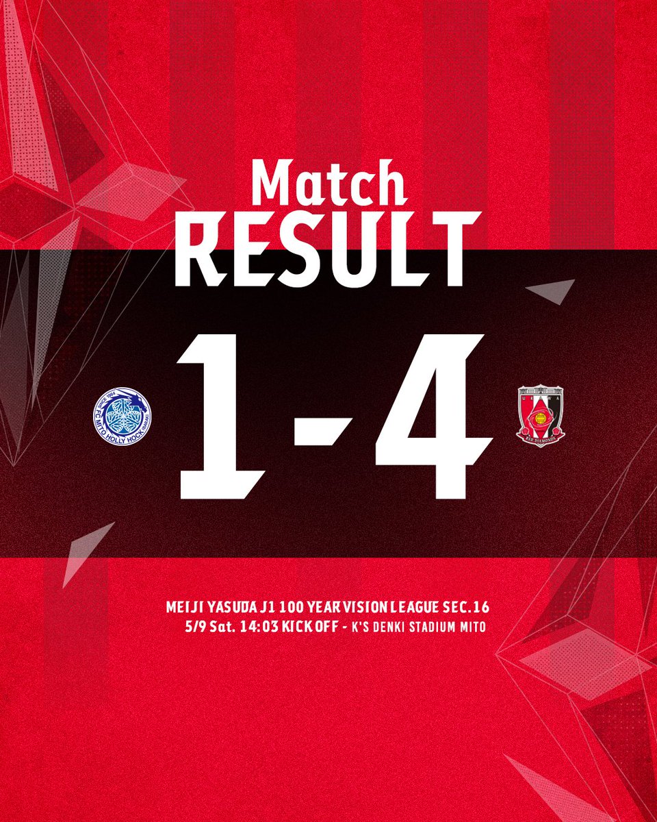 ♦️FULL TIME♦️
水戸ホーリーホック 1-4 #浦和レッズ

urawa-reds.co.jp/game/sokuhou_r…

#UrawaRedDiamonds #urawareds #WeareREDS
#Jリーグ