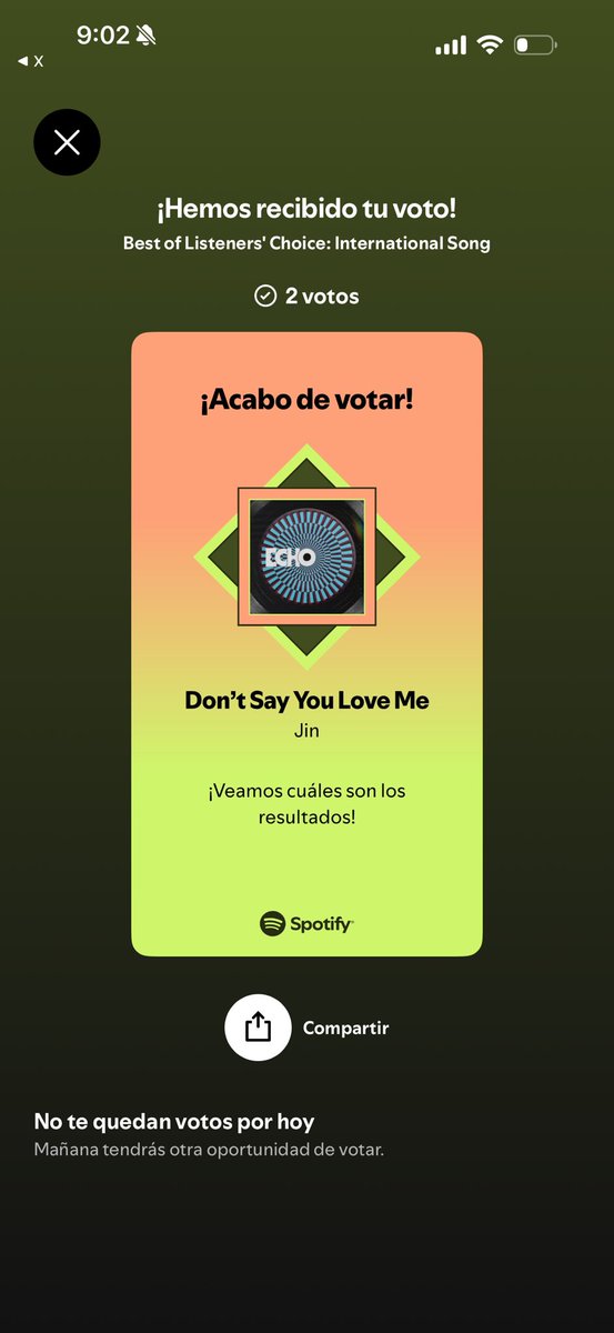 miniminisoull's tweet photo. No olviden votar por Don’t say You Love me que está nominada en Best of listeners en Spotify.
@BTS_twt 

Es la segunda ronda.
Finalización: 20 de mayo.

Premium: 2 votos.
Free: 1 voto.

Link:
(https://t.co/dNdlsX01zf) https://t.co/Vtq6tgXGYN