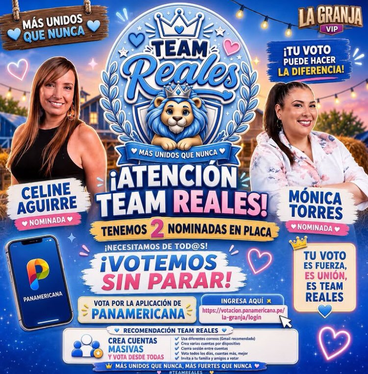 A VOTAR POR ESTAS DOS REINAS 💙
#LaGranjaVip