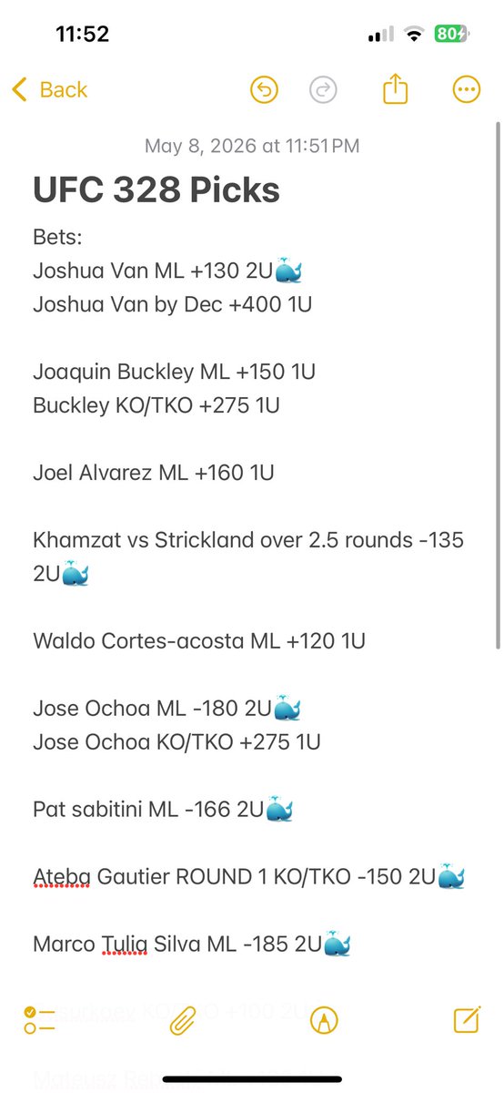 4PFBumper's tweet photo. UFC 328 Bets https://t.co/D4WuD6zWnh