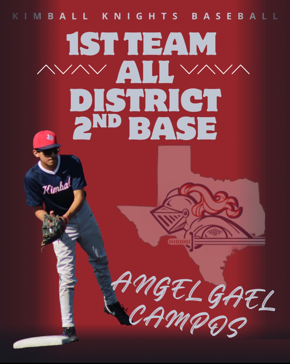 BaseballKimball's tweet photo. Angel Campos 1st Team All-District Second Base https://t.co/imRdambjnj