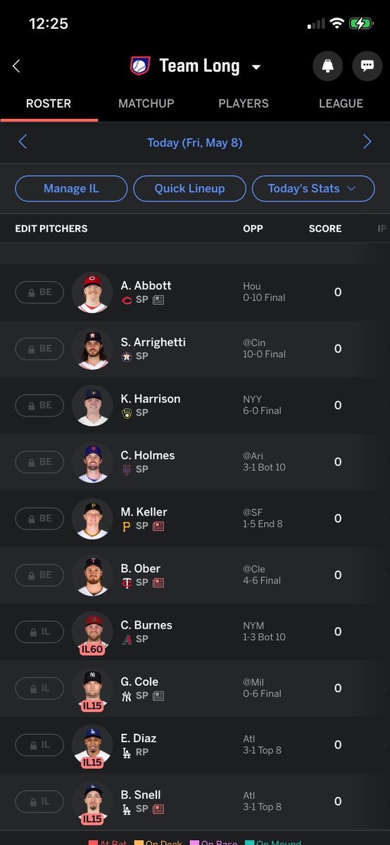 JLong727's tweet photo. @_MikeVA who would you drop to activate Snell? Thank you in advance.#FantasyBaseball https://t.co/ETkyUe5uj0