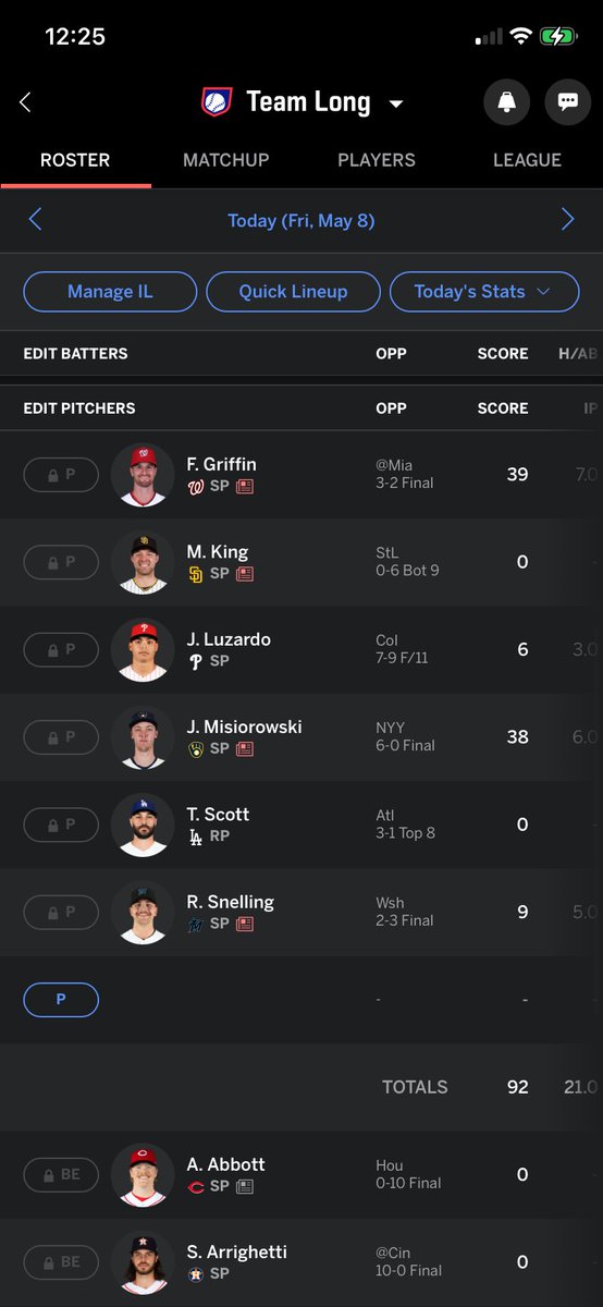 JLong727's tweet photo. @_MikeVA who would you drop to activate Snell? Thank you in advance.#FantasyBaseball https://t.co/ETkyUe5uj0
