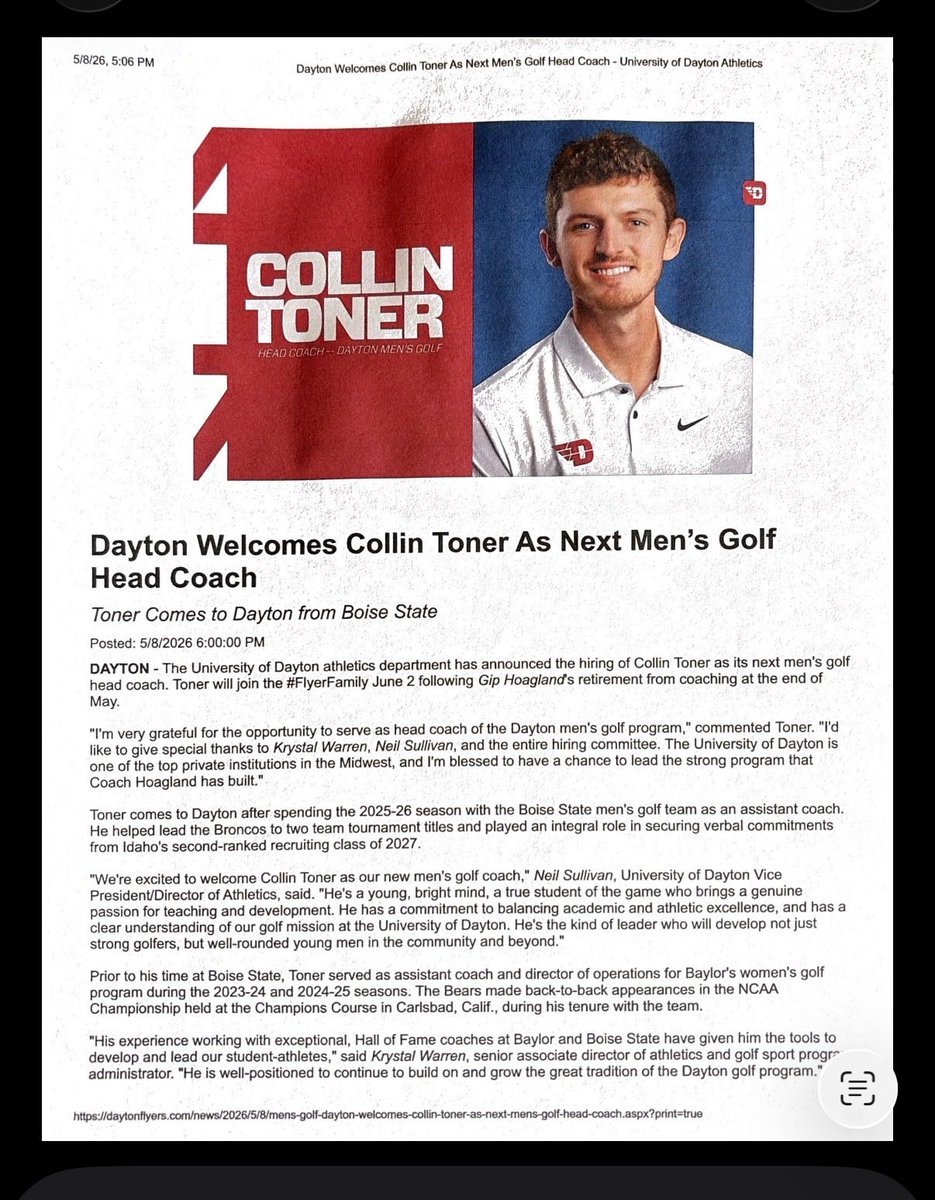 GolfCrusader's tweet photo. Congrats to this guy! It was such a great honor to coach this guy! Now he has become a teacher/leader!
Good luck Toner!!
@CTMagic3 https://t.co/0YDoj3SKJT