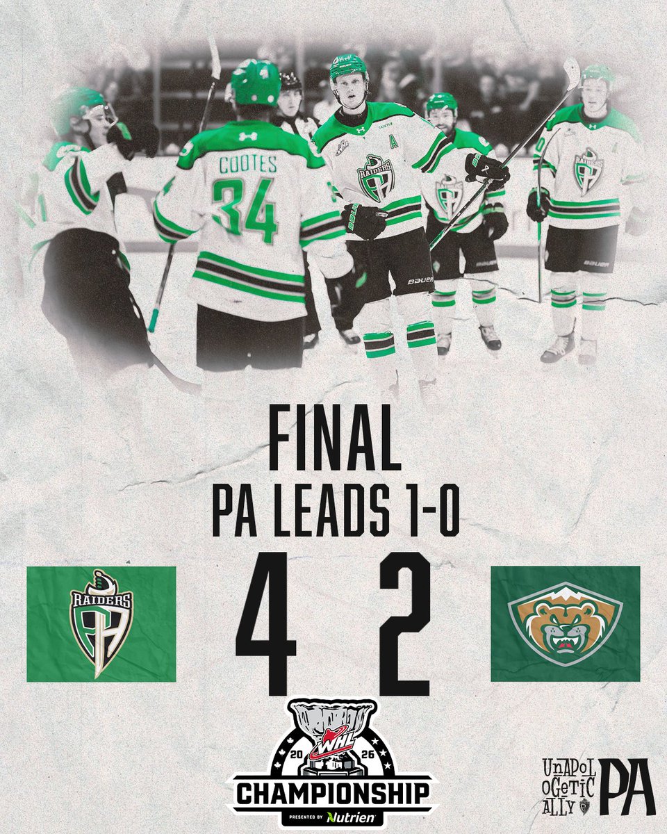 PARaidersHockey's tweet photo. THE RAIDERS TAKE GAME ONE

#WHLChampionship #FeedingTheFuture

📸Evan Morud https://t.co/KDMAkkMAP2