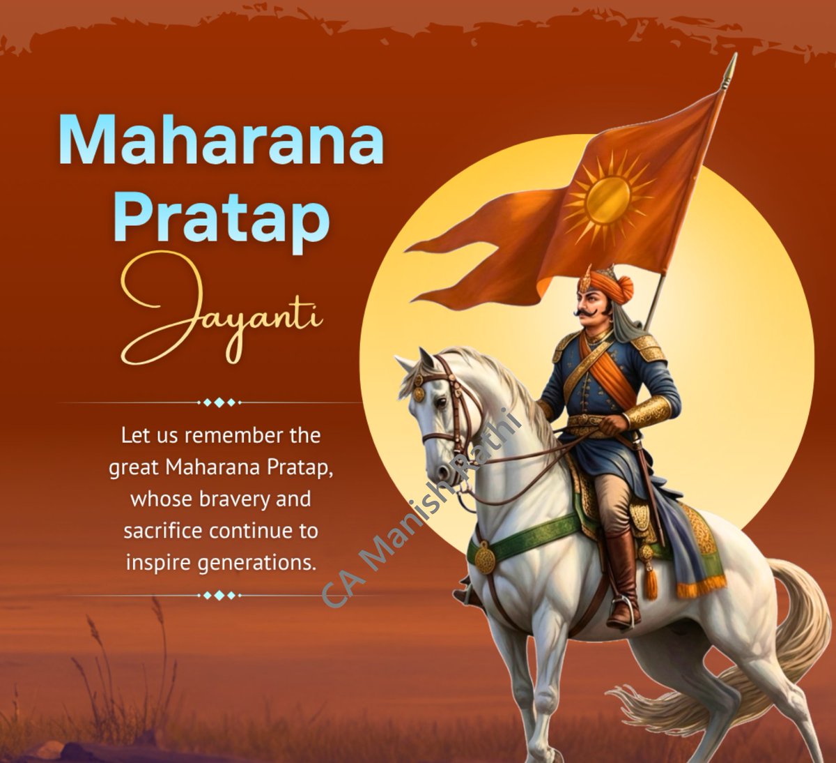 Manish__Rathi's tweet photo. "Bravery that inspires generations—Maharana Pratap Jayanti!" https://t.co/1VCmJ1KSqu