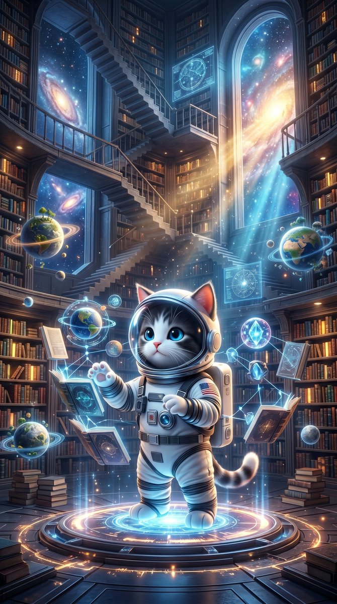 elonxcat's tweet photo. โThe greatest power in the universe is not forceโฆ
it is knowing how the universe works.โ ๐๐โจ๐พ
#ElonXCat #CosmicLibrary #KnowledgeIsPower #FutureWisdom #SpaceScholar #UniverseSecrets #SciFiArt #DigitalArt #EpicScene #ViralPost #DreamBig ๐๐๐โจ https://t.co/vioCsfBDRE