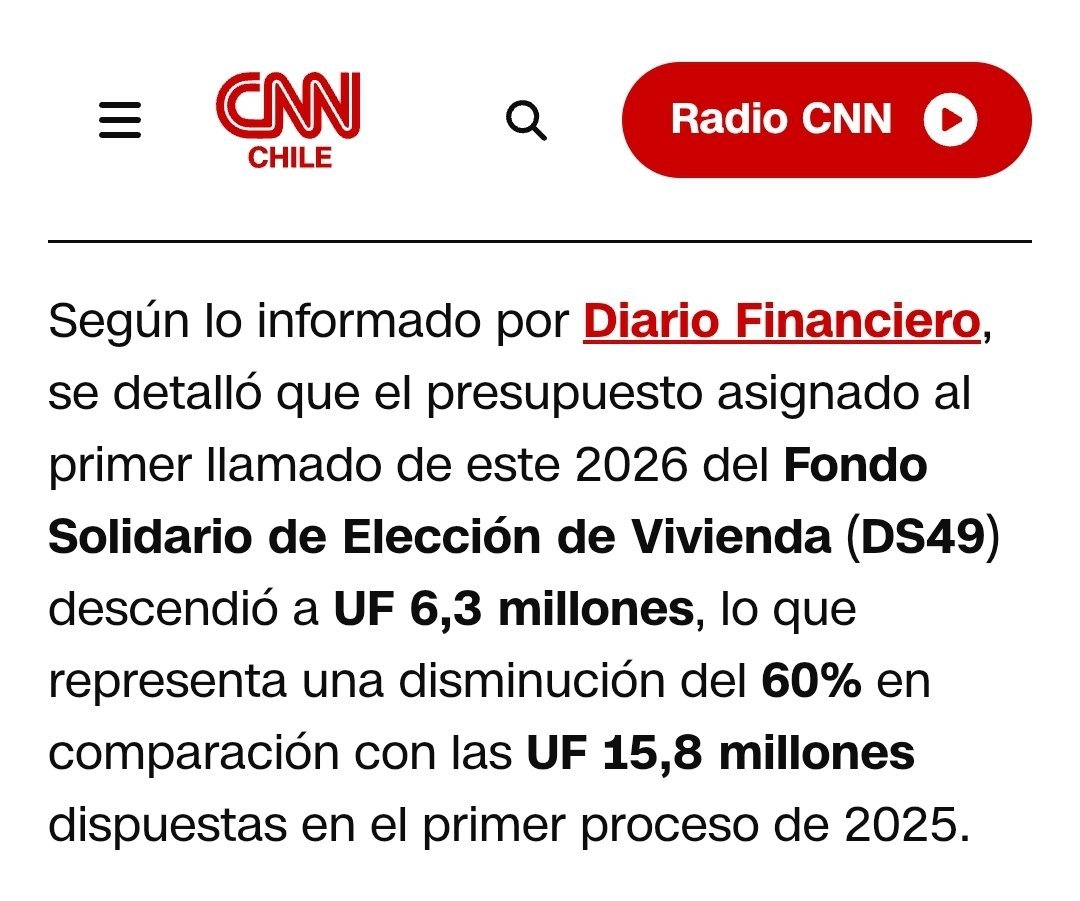 <a href="/CNNChile/">CNN Chile</a> Pero cuenten la pelicula entera, ese recorte lo hizo Boric en el presupuesto para 2026, osea le dejó ese recorte a Kast a propósito.