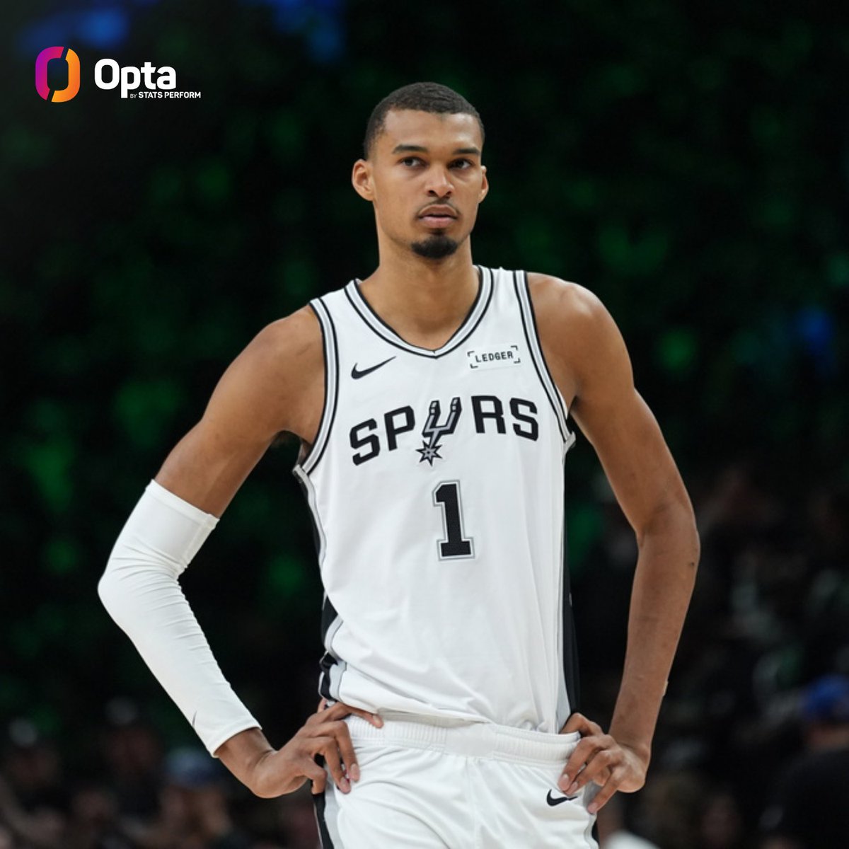 Victor Wembanyama of the <a href="/spurs/">San Antonio Spurs</a> is the first player in NBA history with:

30+ points
15+ rebounds
5+ blocks
3+ threes made
70% FG shooting

...in any game, regular season or playoffs.