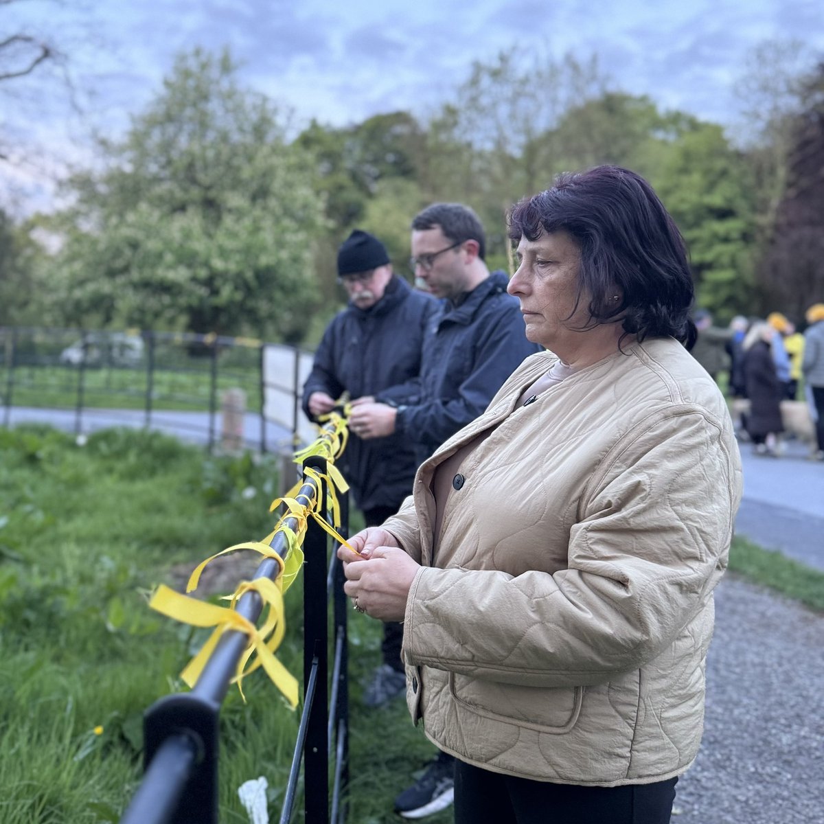 DaireHughesSF's tweet photo. “What we’re doing here is great.” 💛

Darkness Into Light 2026 at Derramore Woods🕯️

Incredible turnout, as ever, in support of @PIPSHopeSupport 

A poignant event for those who have lost loved ones to suicide and a reminder that help is available for anyone struggling. 

#DIL2026 #DIL26 #Hope