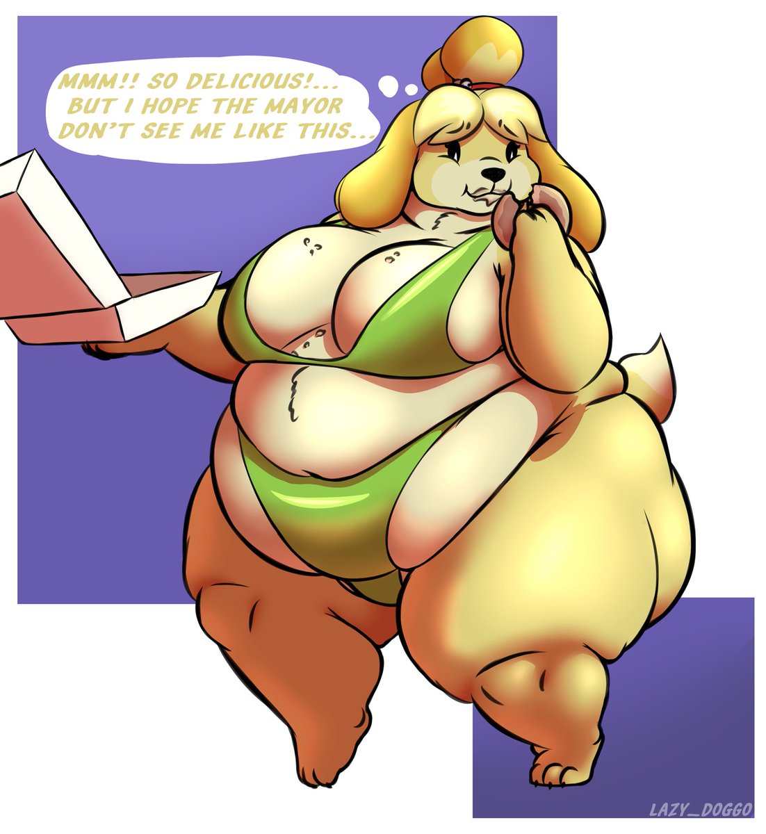 Lazy_Dogg0's tweet photo. It seems that Isabelle has been eating too much~ https://t.co/SRshu775FJ