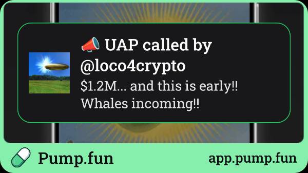 QuantumContro1's tweet photo. Just called out UAP at $1.22M mcap. My recent call hit 4x! Follow me on https://t.co/G7DNuMfKjy app to get instant alerts: https://t.co/bT6TAxpYLV https://t.co/WedyDQThRP