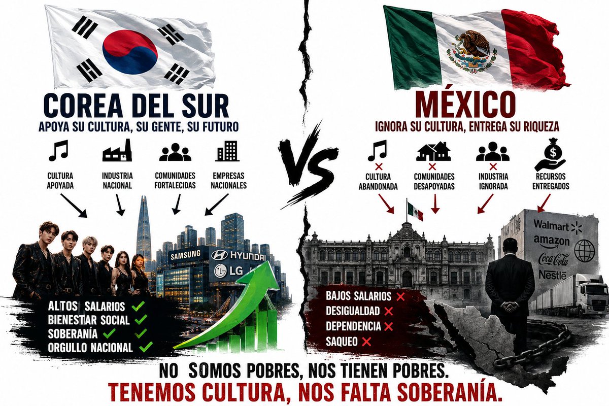 Las élites mexicanas funcionan como intermediarios coloniales: no construyen industria soberana, no protegen comunidades productivas y no invierten seriamente en cultura nacional popular. Prefieren importar marcas, franquicias, plataformas y modelos extranjeros mientras
