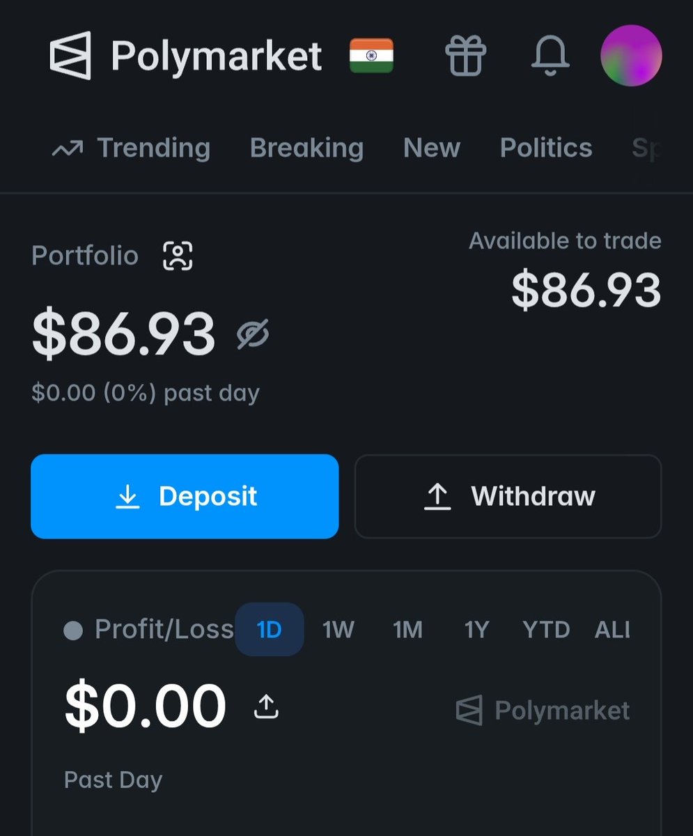 WasteLoot's tweet photo. 👀 Back on Polymarket again @Polymarket

Thinking about turning $86 → $500 challenge 📈🔥

Let’s see if the markets print or humble me 😅 https://t.co/suVVVxzPgv