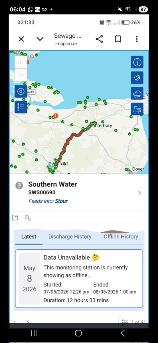 weldon_alicia's tweet photo. @SouthernWater @SharkeyFergal @sascampaigns @SOSWhitstable Why??? No significant rain for weeks? https://t.co/lSr7KMEaPL