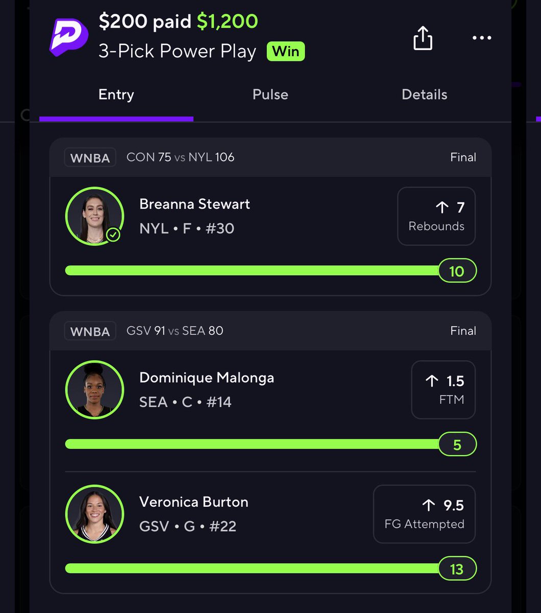 BaneSquad_'s tweet photo. 💰🥹WNBA is Back 🥹💰

#1 WNBA Sports Bettor -> @BaneSquad_ 

$200 to win $1200 secured✅

$25 to win $320 secured ✅

Cash the $350 to win $700 Winible Slip✅

And I SWEPT ALL 3 Moneylines for the WNBA today ✅

Mystics ML✅
Liberty ML✅
Mystics +7.5✅
Liberty -5.5 ✅
GSV ML✅ https://t.co/OPGpY8UA3L