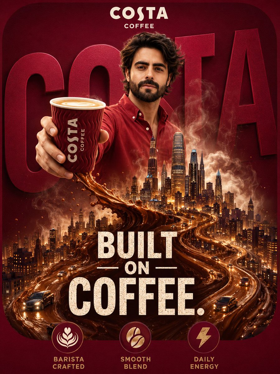 Surreal Coffee Ad Poster