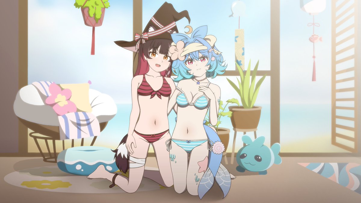sister_ram's tweet photo. Lazuli and Raki in just bikinis in Lazuli's beach house.
I have commissioned @KingumeronPan for this 💙❤️
#Rakillust #paintfins
https://t.co/8HMol69GFR https://t.co/sdjqCQj6F3