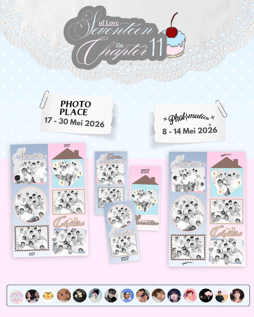 caratstalk's tweet photo. ★ Seventeen of Love : The 11th Chapter ★
svt anniversary photobooth frame event by
— @dearesthaniee @svtbzly 

🗓️ : 8-30 Mei 2026
📍 : photomatics, photoplace
⭐ : details in poster

Share your #Chapter11OfSVT moments and kindly tag them on ig/x! https://t.co/qFv4LzOcG6