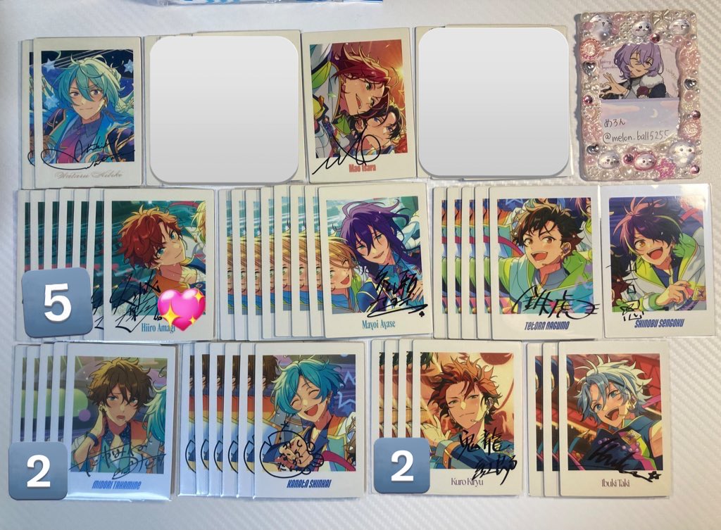 melon_ball5255's tweet photo. 【交換】あんスタ ぱしゃっつ 10周年 

渉 桃李 スバル 真緒 一彩 藍良 マヨイ 巽 鉄虎 忍 翠 奏汰 敬人 紅郎 颯馬 維吹 零 晃牙 アドニス 友也 なずな 光 創 茨 日和 ジュン 燐音 ニキ こはく ひなた ゆうた 宗 みか 望見 泉 夏目 つむぎ 宙 斑 エス

↓続 https://t.co/G29mIAyAQq