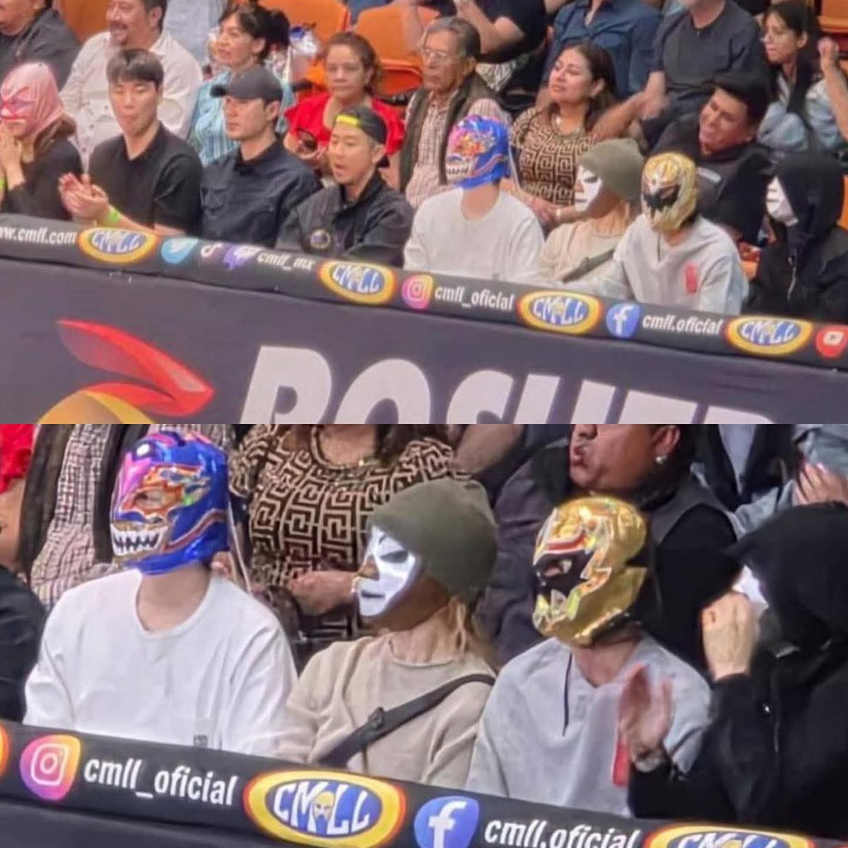 BTS viendo Lucha Libre en la CDMX esta noche.