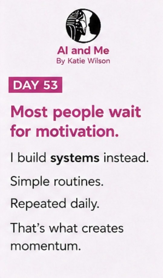 aiandme_method's tweet photo. Day 53. What’s changing my life right now isn’t motivation.
It’s structure.
The small things.
The repeated things.
The things I do even when I’m tired, emotional, overwhelmed or doubting myself.
#AIandMe #MentalHealthAwareness #BuildSystems #DailyHabits #ExceptionalLife https://t.co/FBEc6uXioh