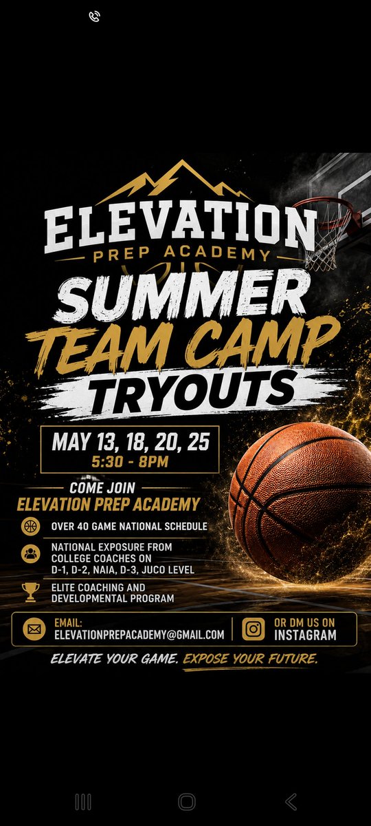 ELEVATIONPREP1's tweet photo. Come and be a part of a great program and TAKE YOUR GAME TO THE NEXT LEVEL. https://t.co/RHQbaKI2B2