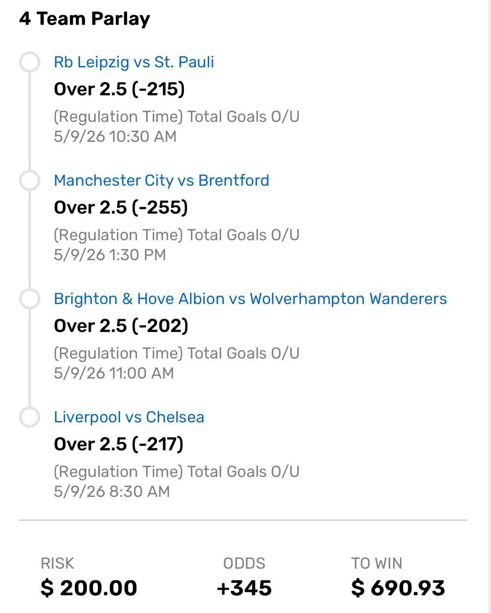 PotdPrizepicks's tweet photo. Soccer +345 Parlay ⚽️

$200 ——> $690 https://t.co/CBvusGBsHP