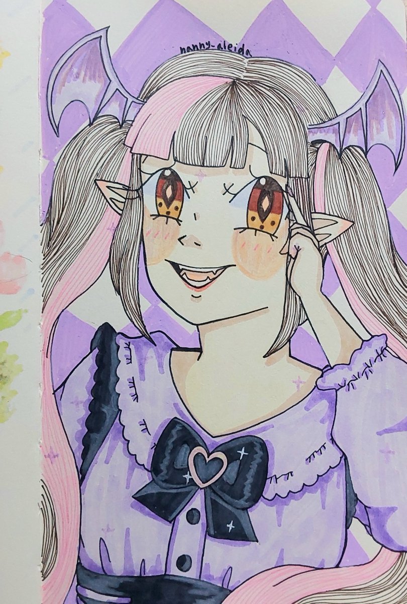 nannyaleida's tweet photo. Happy birthday gio - redraw 🦇🦇

Un dibujo de cumple para @gio_cherry01 de su oc aunque sea un redraw ^^, espero que la pases super bien 🎂🎂🎂

2025 y 2026 https://t.co/ZI6r036P0G