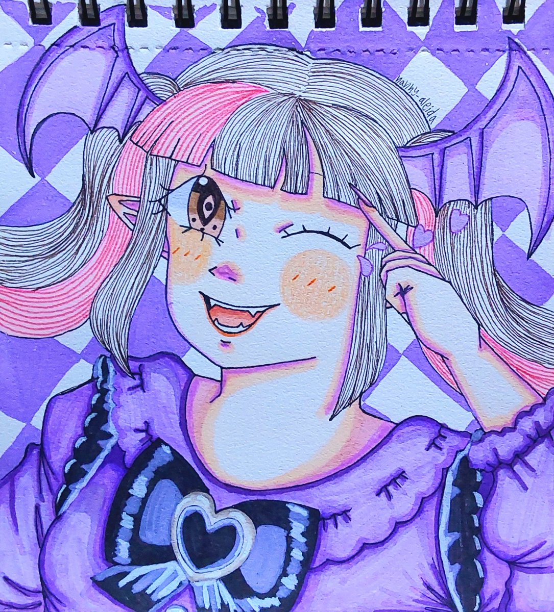 nannyaleida's tweet photo. Happy birthday gio - redraw 🦇🦇

Un dibujo de cumple para @gio_cherry01 de su oc aunque sea un redraw ^^, espero que la pases super bien 🎂🎂🎂

2025 y 2026 https://t.co/ZI6r036P0G