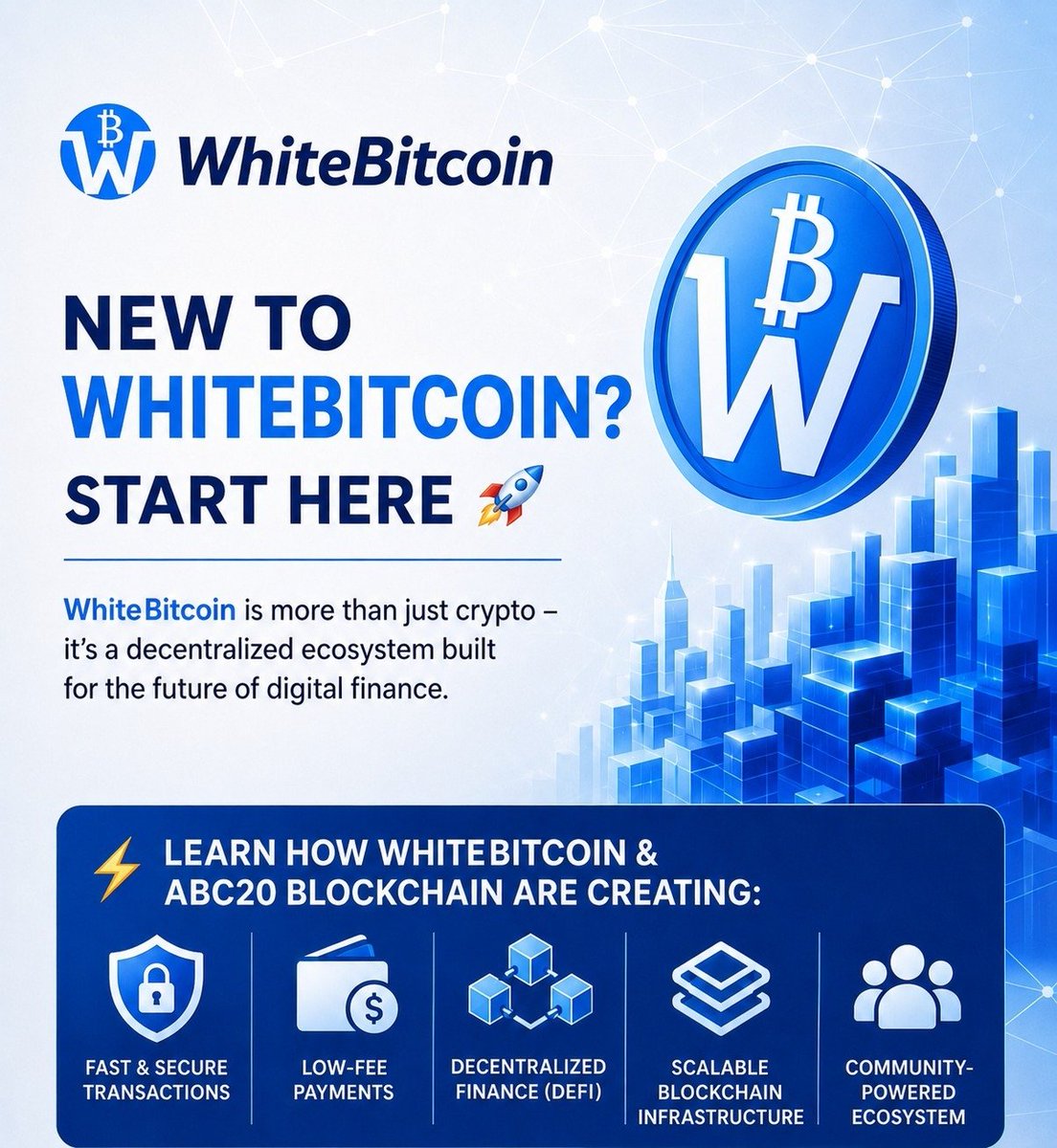 WhiteBTCClub's tweet photo. 🚀 New to WhiteBitcoin? Explore fast, secure &amp; low-fee crypto powered by ABC20 Blockchain. Learn DeFi, scalable blockchain tech &amp; the future of digital finance in a simple way. 📷 https://t.co/4SKdRsvqpN
Telegram: https://t.co/U194eEYbXy https://t.co/wqPXLNmoBt