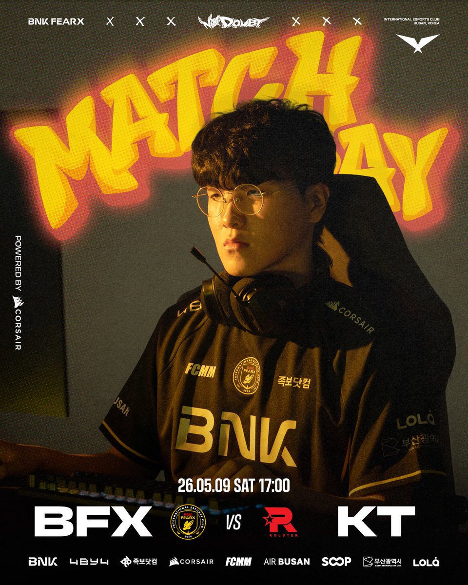 𝟮𝟬𝟮𝟲 𝗟𝗖𝗞 𝗥𝗢𝗨𝗡𝗗 𝟮

⚔️ vs KT
⏰ 17:00KST
📺 다누리 | sooplive.com/station/dkrn56
📺 강해라 | sooplive.co.kr/station/kangha…

#BNKFEARX #BFXWIN #NODOUBT
