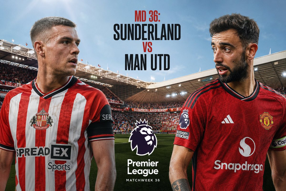 MUFSmart's tweet photo. Sunderland away in Round 36! 🔴⚪️The Black Cats will be a tough test, but the Red Devils are on a mission to lock in that bronze finish. 🥉 3rd place is ours to keep, and we’re not letting it slip now.From Manchester to the Stadium of Light, we march on! 🥁🔴⚪️⚫️#MUFC #SUNMUN https://t.co/2GbvMzMxTh