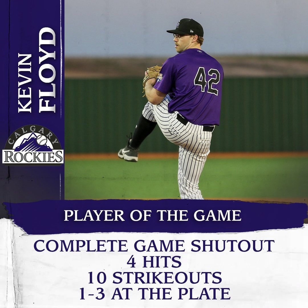 CgyRockies's tweet photo. 🚨FINAL🚨

Rox take the opener in a close battle with @RedDeerRiggers.

⭐️ @Kevin_Floyd31 spun a 💎GEM💎 with a 10 K complete game shutout. 

Russ Strilchuk crushed a 2-run homer in the 1st inning.

Next up is @DingerBatDBacks on Monday night 7:30pm at Webber! https://t.co/JRpLgDPWlm
