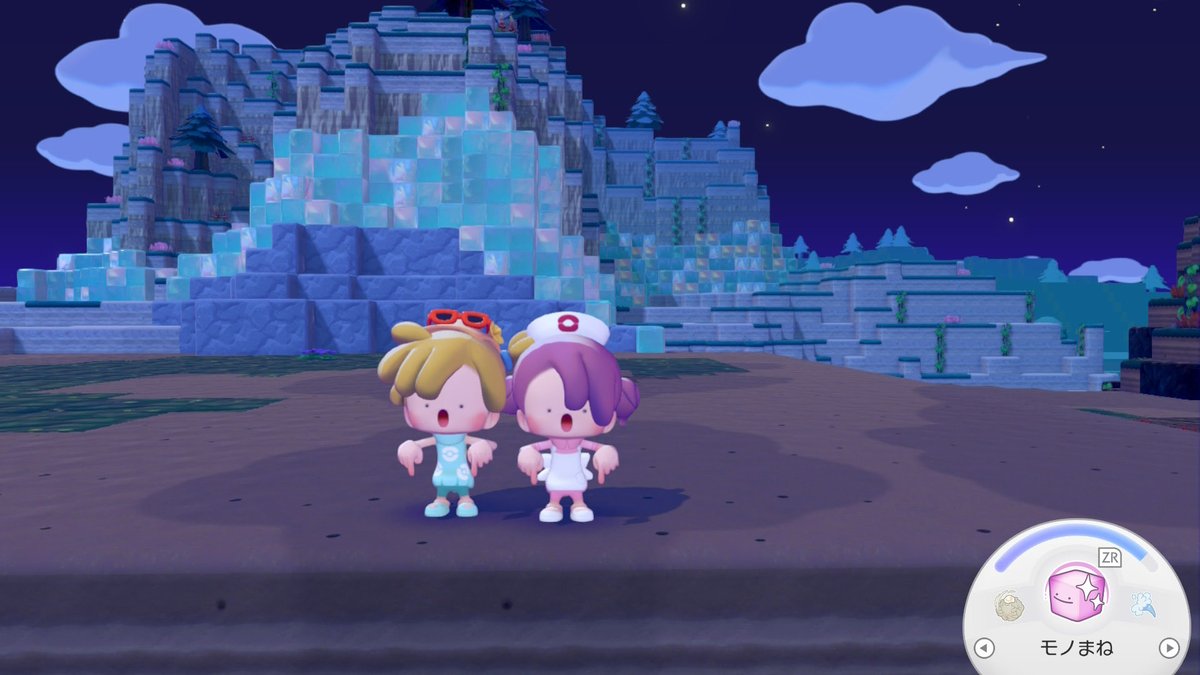cocoahime_'s tweet photo. またまたさわちゃんと遭遇✨🥰
エモートで記念撮影した！

私はいつになったらクラウド島作るんだろうか…ストーリークリアしてないけどもういっそ作るか

#ぽこあポケモン #ぽこポケ https://t.co/HUz2l34UFB