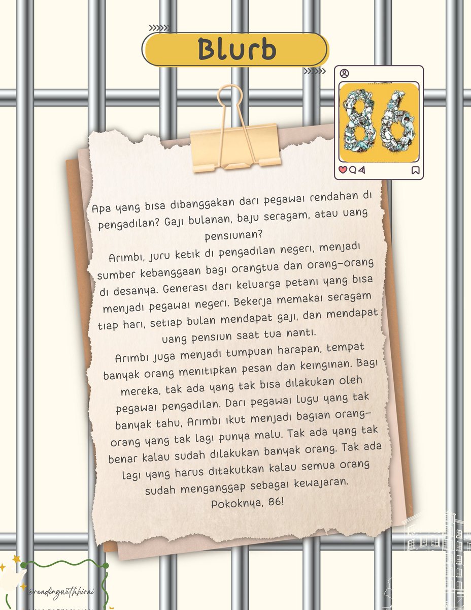 rkivee18's tweet photo. Buku ini akan membawamu masuk dalam sebuah ketidakwajaran yang dianggap wajar oleh orang-orang sekitar. 86 karya Okky Madasari memberikan gambaran bagaimana sulitnya menjadi orang jujur di tengah-tengah kelicikan. 

@okkymadasari https://t.co/O1Qf3aY8Wd