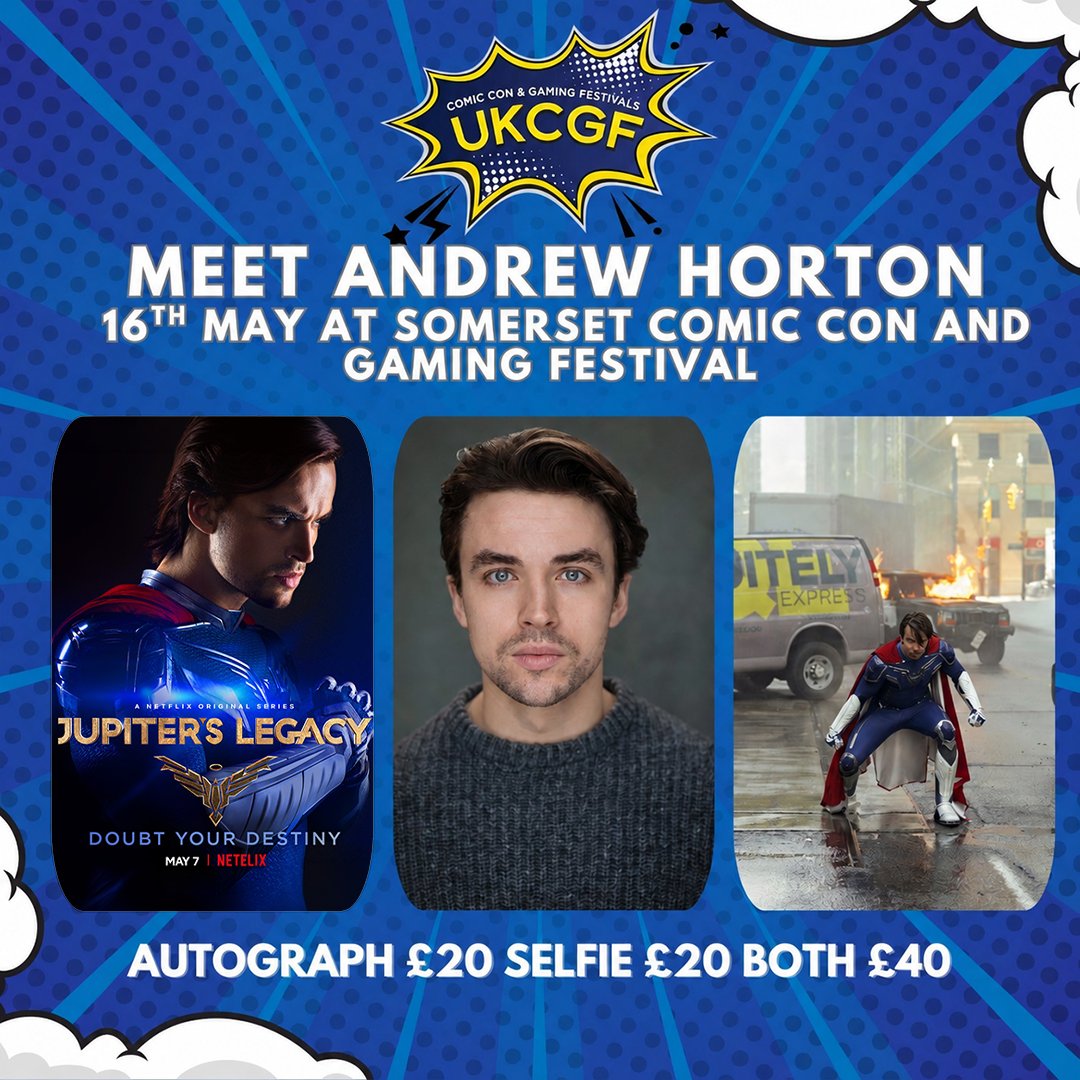 DMJConsult23's tweet photo. Next Saturday, meet @Andrew_Horton14 at #Somerset @ukcgfevents!
Info here: https://t.co/mIWHXNzWFq
#AndrewHorton
#JupitersLegacy #TheParagon #Slotherhouse #BrilliantMinds #ItCameFromTheDesert
#UK https://t.co/yiyYjFBepc