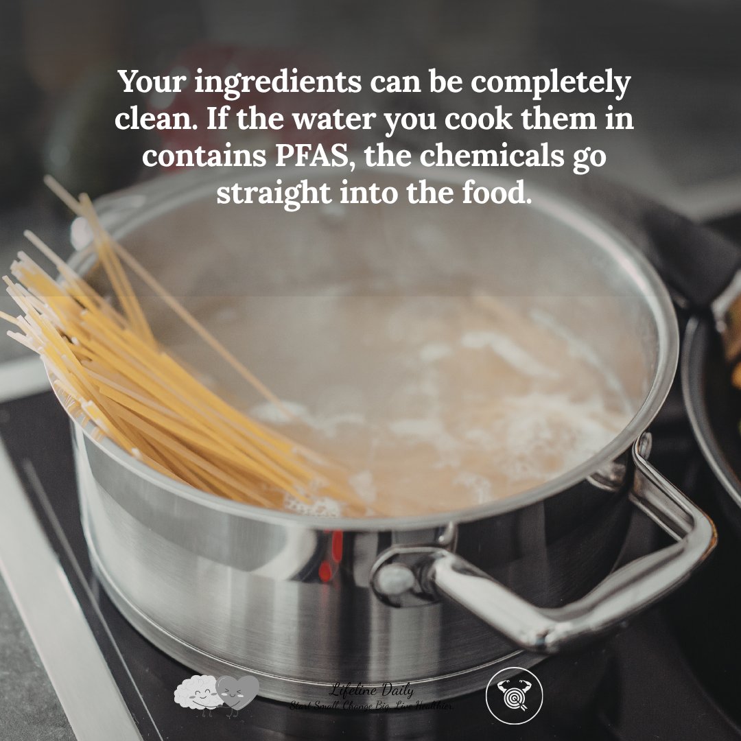 LifelineDaily's tweet photo. Most people filter their drinking water. Almost nobody thinks about their cooking water. The risk is identical.

PFAS are present in some tap water supplies worldwide. They enter through industrial discharge, firefighting foam runoff, and contaminated groundwater. Standard municipal treatment does not reliably remove them.

When food cooks in water — pasta, rice, soup, vegetables — it does not just heat up. It absorbs the liquid. Whatever is dissolved in that water gets carried directly into the food. A completely clean ingredient cooked in contaminated water is no longer a clean ingredient by the time it reaches the plate.

The mechanism is simple and easy to overlook precisely because it happens inside a covered pot.

A reverse osmosis filter at the kitchen tap handles both drinking and cooking water. If you already use a jug filter for drinking, using it for cooking water as well closes the same gap at no extra cost.

Cleaner water in. Cleaner food out.

Do you filter your drinking water at home — or your cooking water too?

#LifelineDaily #FoodSafety #Nutrition