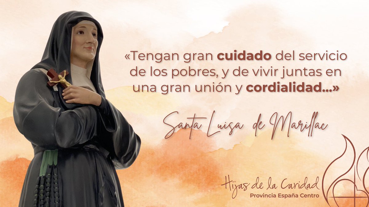 ❤️‍🔥El testamento de nuestra fundadora #SantaLuisaDeMarillac es la hoja de ruta de la Compañía✍🏼

🎊 Con gratitud y alegría celebramos este día de fiesta.

Gracias, Santa Luisa, por ser guía e inspiración ✨

¡Felicidades a toda la #FamiliaVicenciana!

#HijasDeLaCaridad