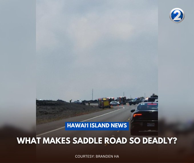 KHONnews's tweet photo. Learn more about what makes Saddle Road so deadly in Hawaii: https://t.co/Wb6ZFuk58P
#KHON2 | #WorkingForHawaii | #DKIHighway | #SaddleRoad | #HawaiiIsland https://t.co/wSe88Zm2iV